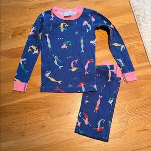 Hanna Andersson Kids Pajama Set - Navy and Pink Mermaid Print